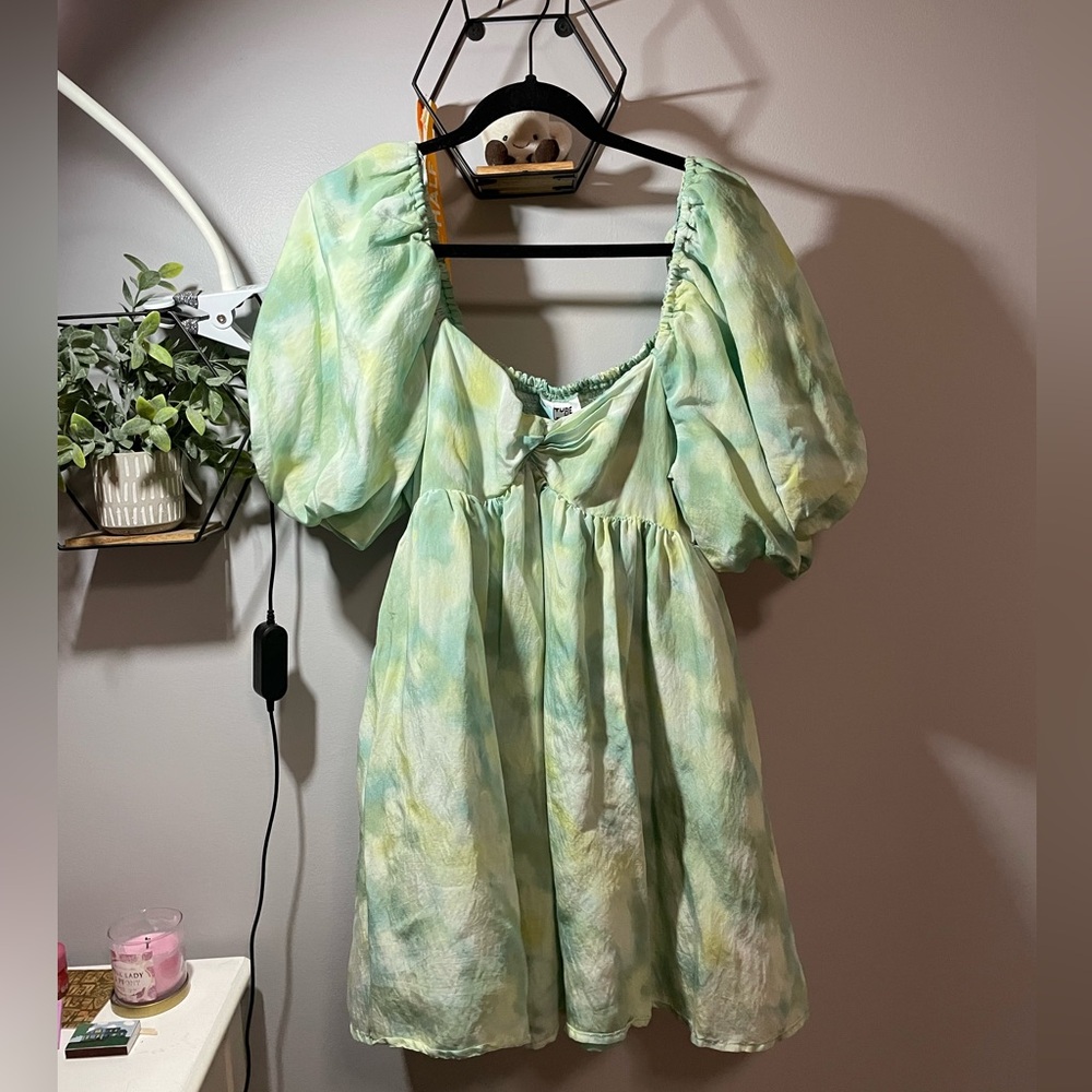 Tie-dye green and blue dress from future collective, medium!